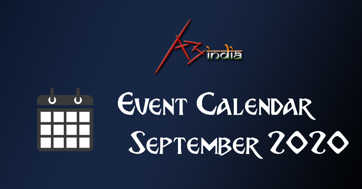 September 2020 Event Calendar - Events - A3 India