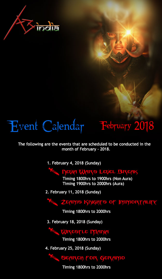 February 2018 Community Calendar